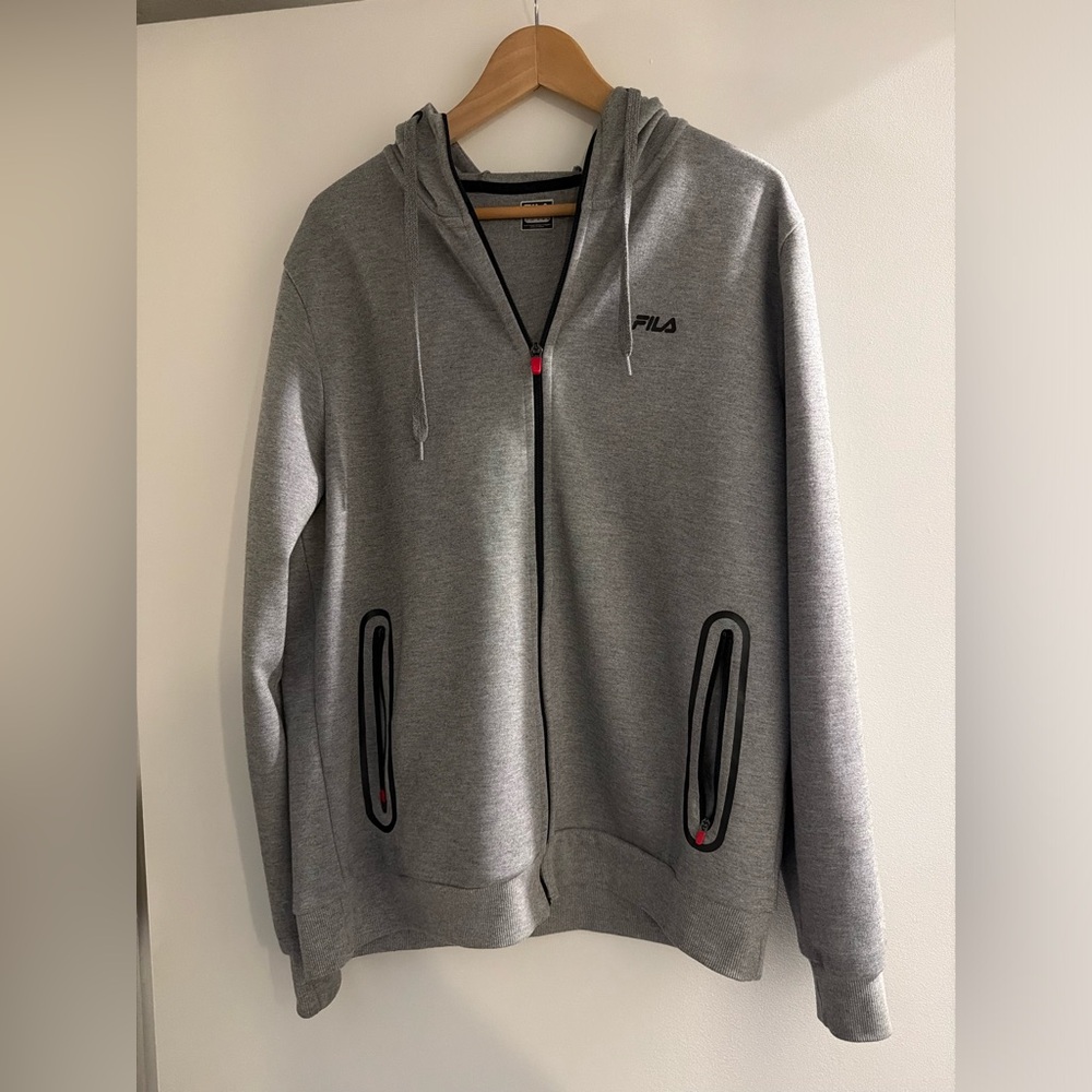 Fila Gray Men's Zip Up Hoodie